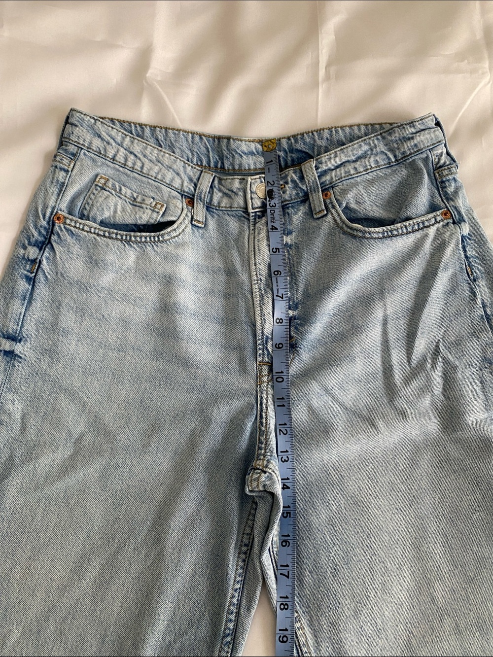 H&M High Waisted Light Blue Wide Leg Jeans - Picture 5 of 10
